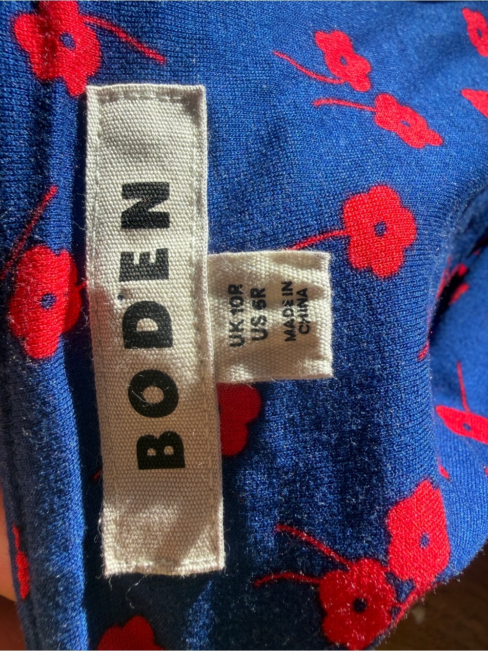 Boden Navy Floral stretchy Maxi Dress with puff sleeves 6R excellent! - Picture 11 of 11